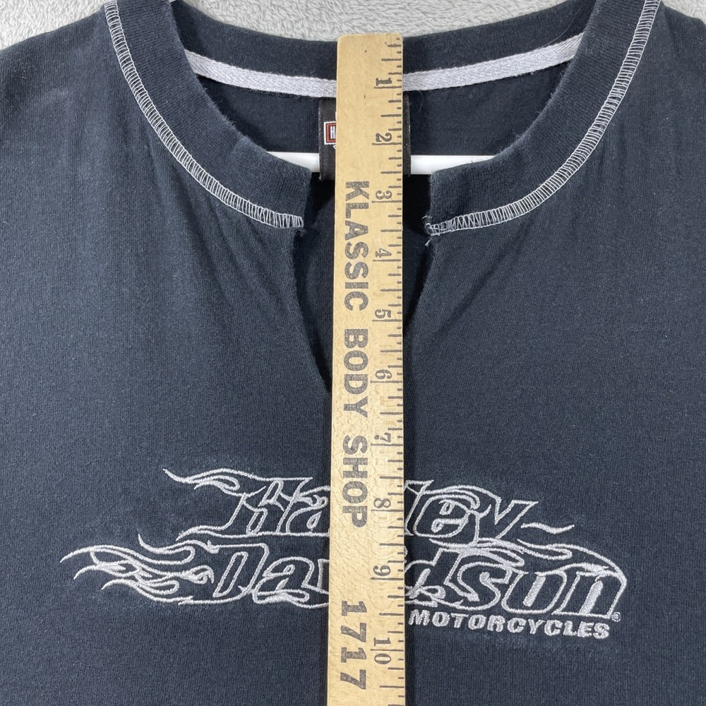 Harley Davidson Shirt Adult 3XL Black Motorcycle Biker Embroidered Short Sleeve - Picture 10 of 15
